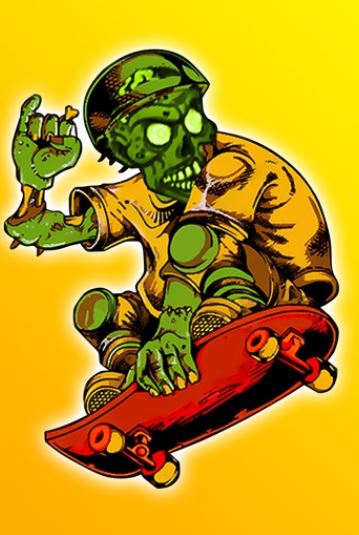 HD Zombie Skateboarder High School - Life On The Run Surviving The Fire Фото