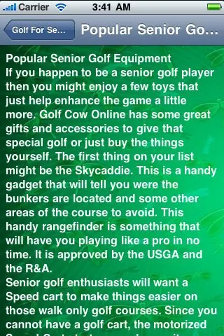Скриншот 2 игры All About Golf For Seniors