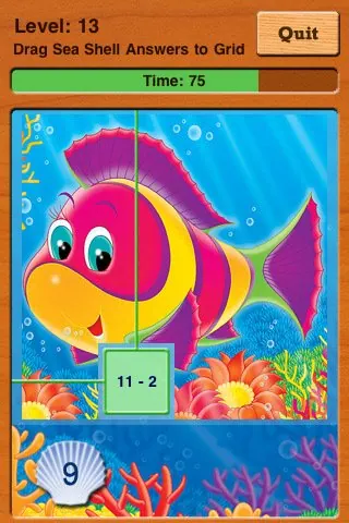 Скриншот 3 игры Adventures UnderSea Subtraction Game
