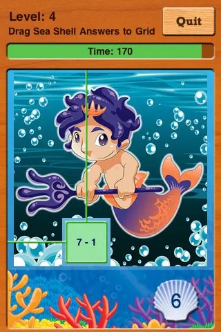 Скриншот 5 игры Adventures UnderSea Subtraction Game