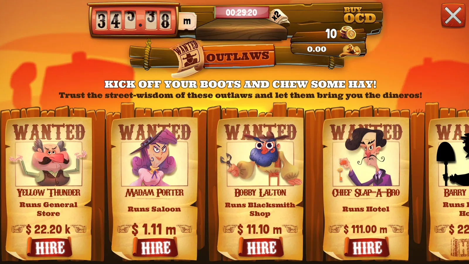 Скриншот 2 игры Wild West Saga: Idle Tycoon