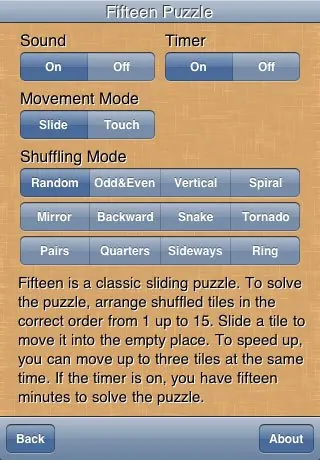 Скриншот 3 игры Fifteen Puzzle