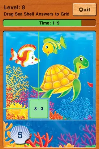 Скриншот 2 игры Adventures UnderSea Subtraction Game