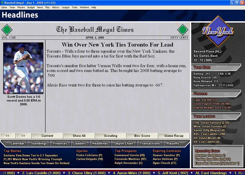 Скриншот 4 игры Baseball Mogul 2010